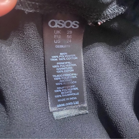 ASOS Black Sheer Floral Embroidered Open Sleeve Top - Picture 6 of 6